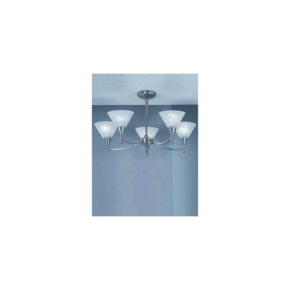 Franklite PE9835 Harmony 5 Light Ceiling Flush Satin Nickel