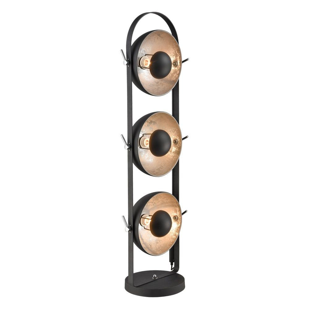 Franklite SL239 3 Light Floor Lamp Black / Silver