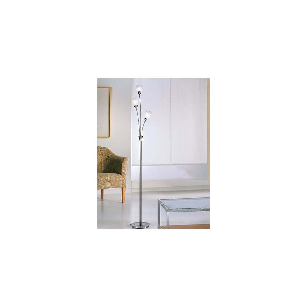 Franklite SP80023 Campani 3 Light Floor Lamp Chrome / Satin Nickel