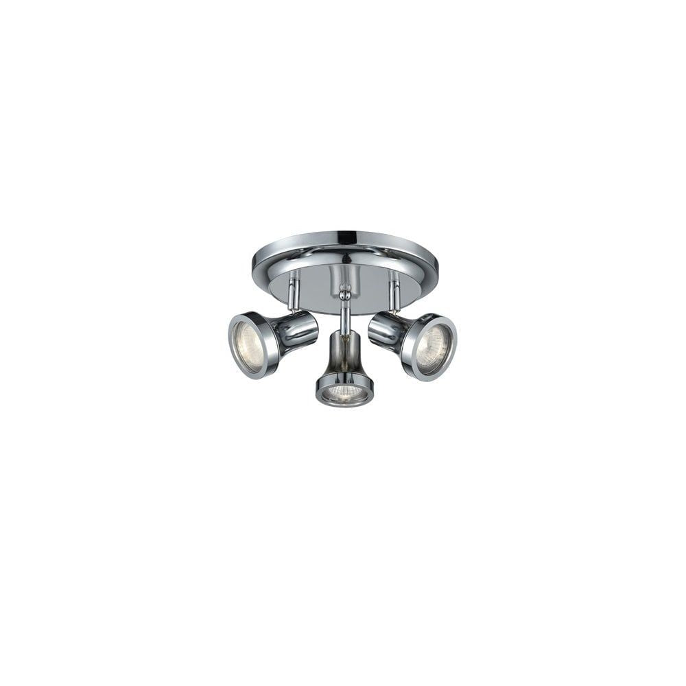 Franklite SPOT9043 3 Light Ceiling Flush Chrome