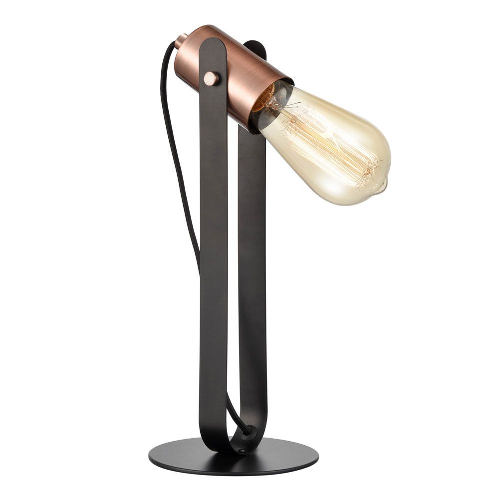 Franklite TL200 Debut 1 Light Table Lamp Black Copper