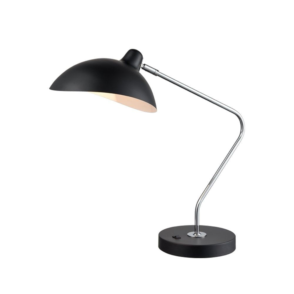 Franklite TL516 1 Light Table Lamp Black / Silver