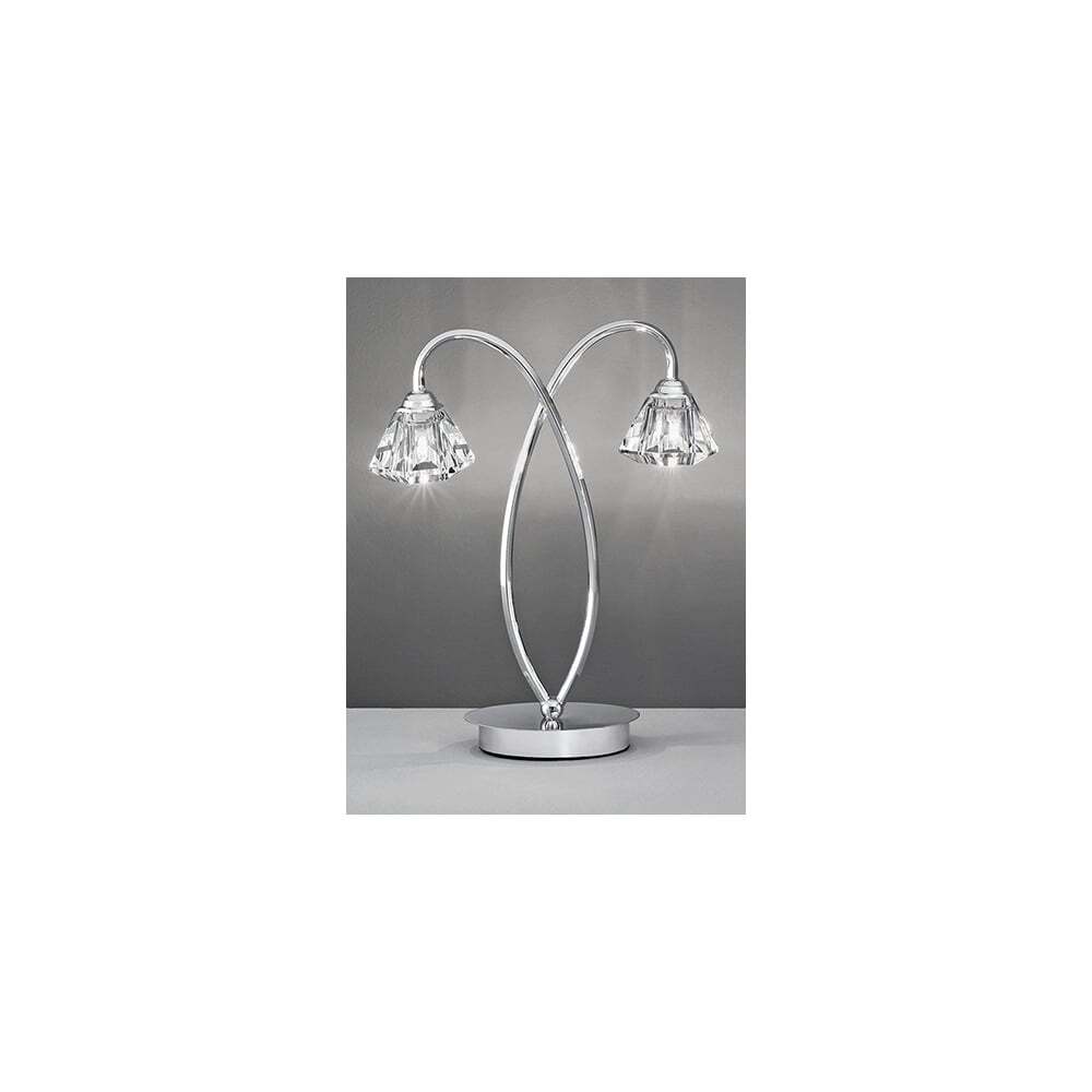 Franklite TL974 Twista 2 Light Table Lamp Chrome