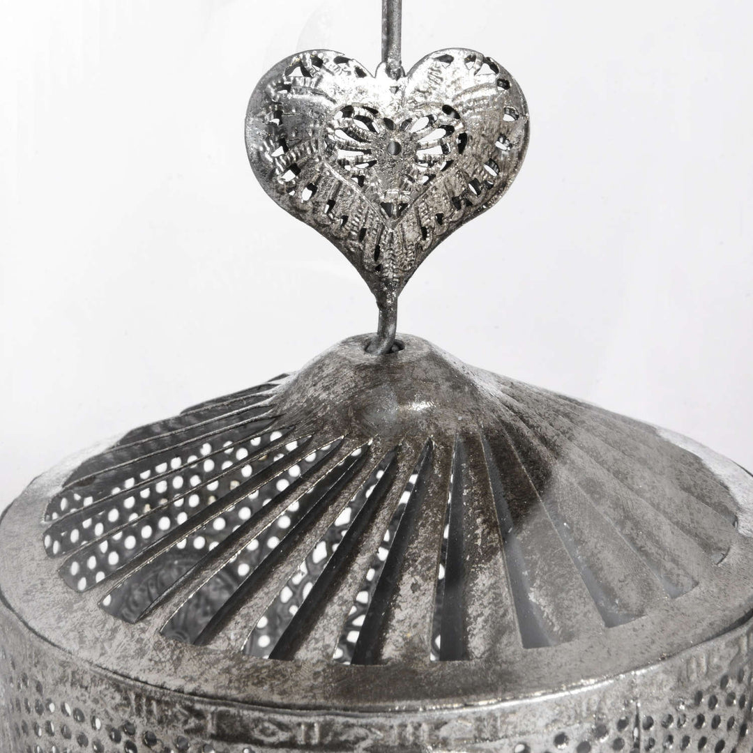 Hill Interiors 18298 Antique Silver Heart Lantern Spinner