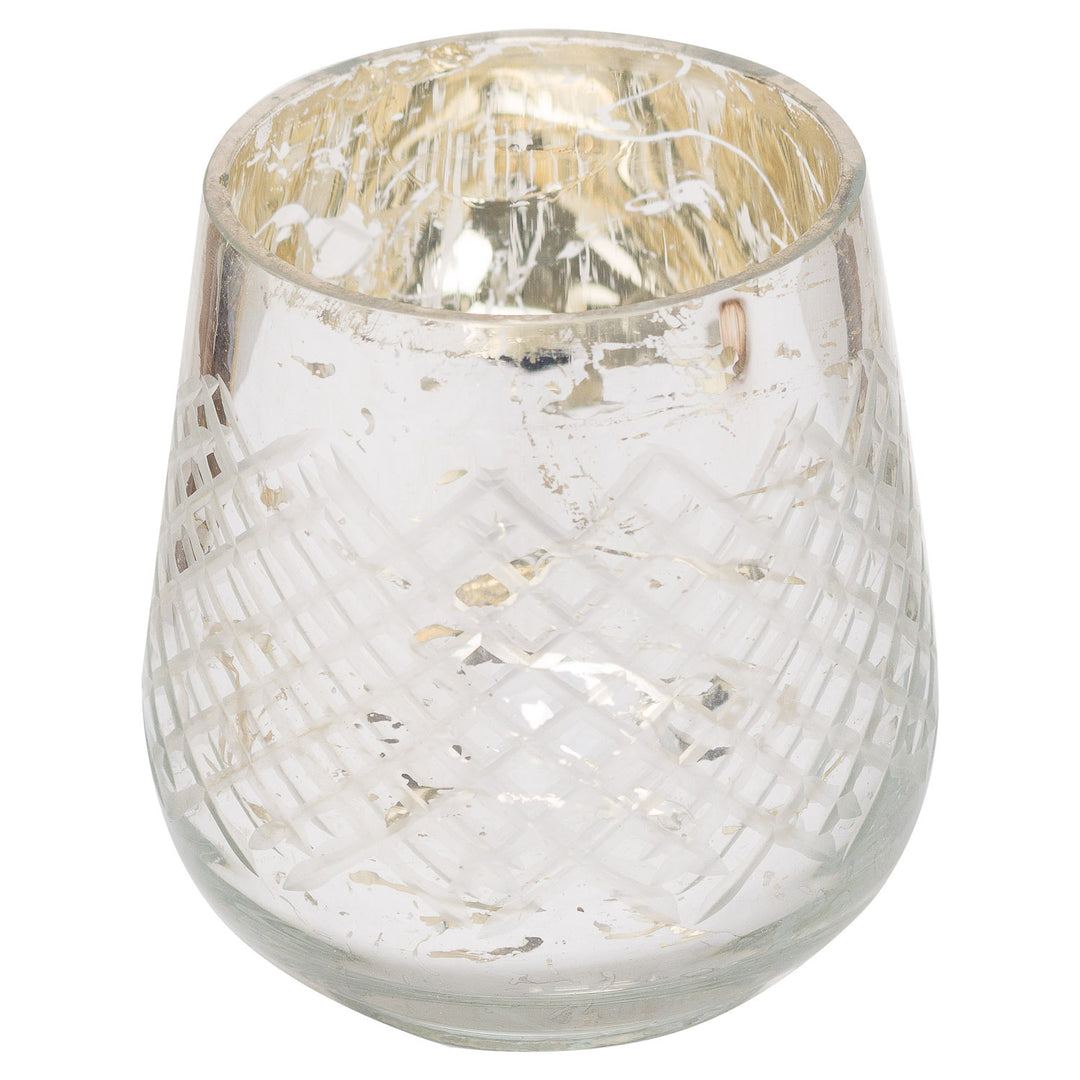 Hill Interiors 20940 The Noel Collection Medium Silver Foiled Candle Holder
