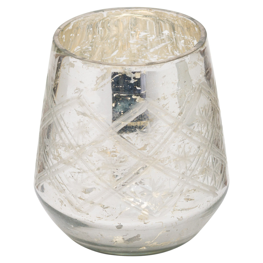 Hill Interiors 20973 The Noel Collection Silver Foil Effect Tealight Holder