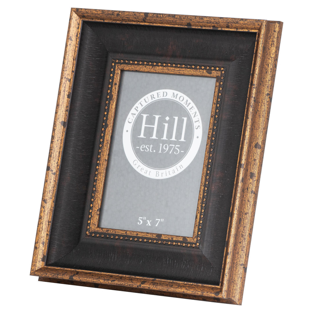 Hill Interiors 21563 | Beaded 5x7 Photo Frame | Black and Antique Gold