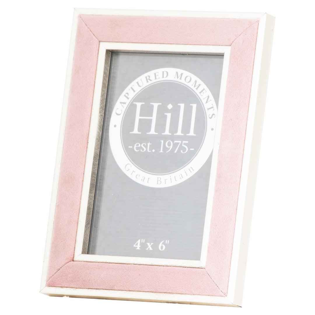 Hill Interiors 21569 Silver Edged Pink Velvet 4X6 Photo Frame