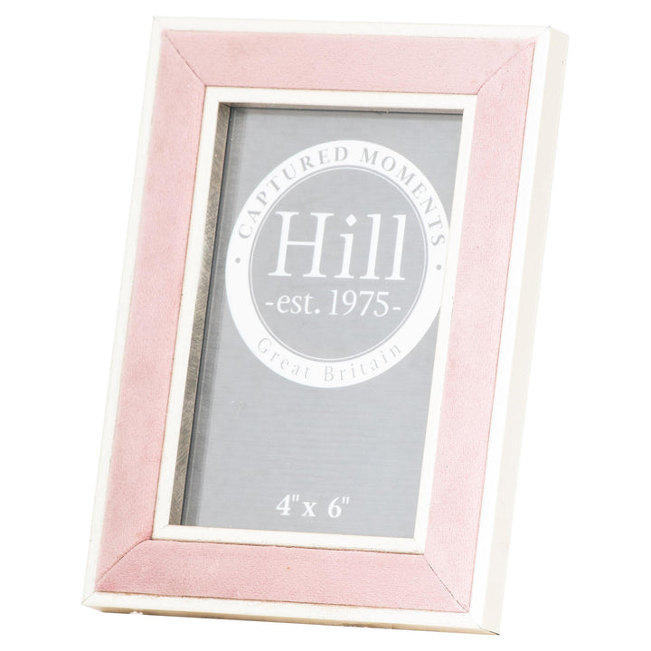 Hill Interiors 21569 Silver Edged Pink Velvet 4X6 Photo Frame