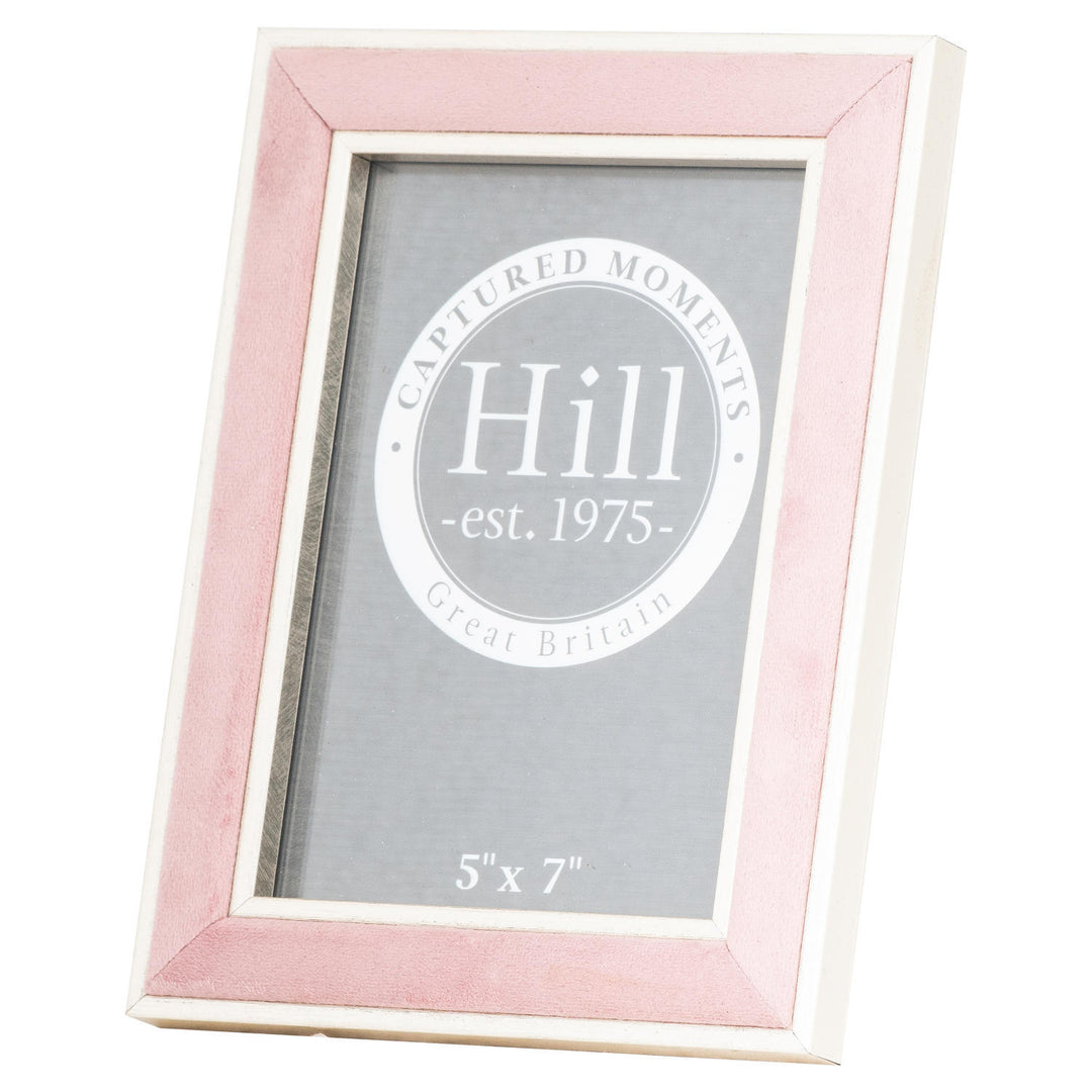 Hill Interiors 21570 Silver Edged Pink Velvet 5X7 Photo Frame