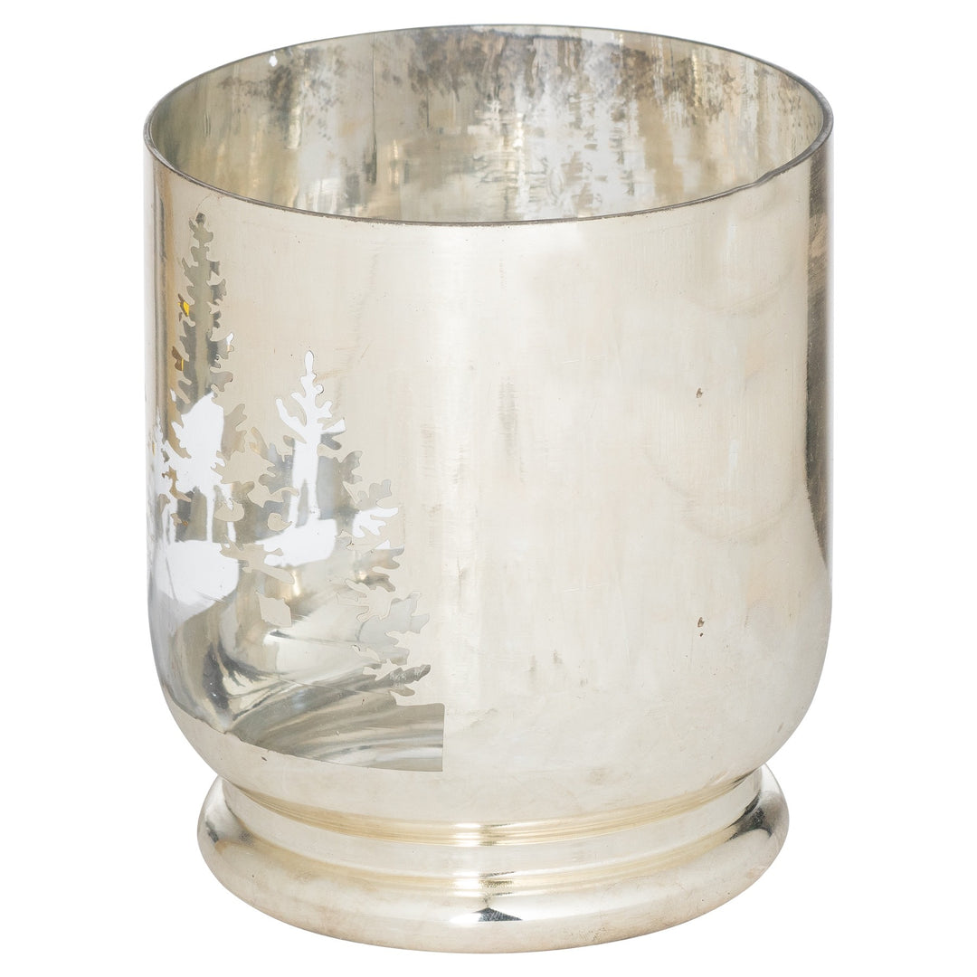 Hill Interiors 21942 The Noel Collection Silver Forest Medium Candle Holder