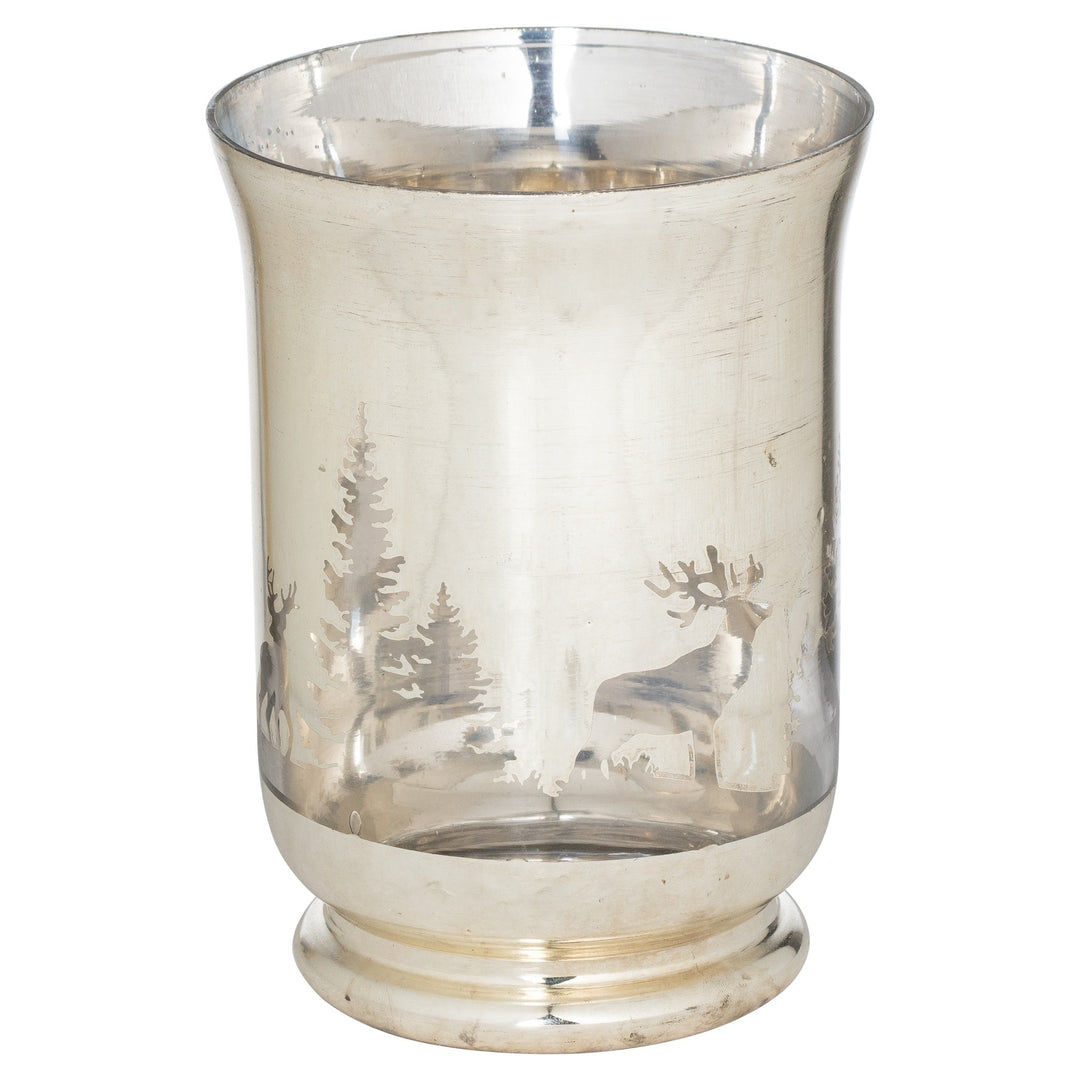 Hill Interiors 21943 The Noel Collection Silver Forest Large Candle Holder