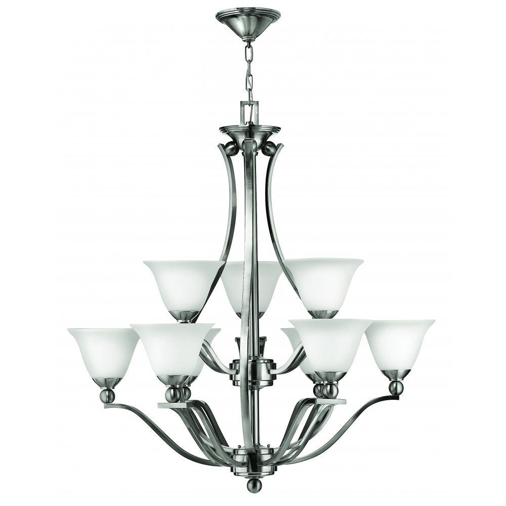 Hinkley HK/BOLLA9 | Bolla 9 Light Chandelier | Brushed Nickel Finish