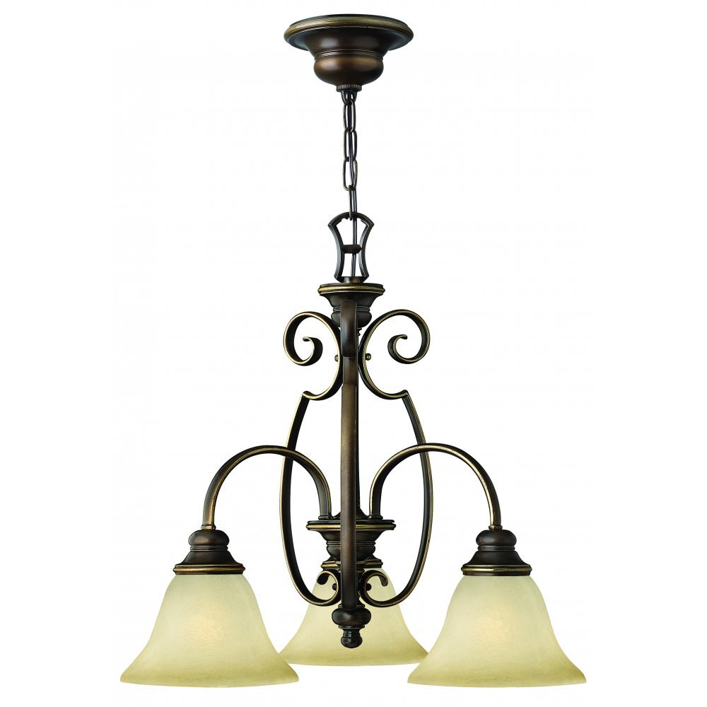 Hinkley HK/CELLO3 Cello 3 Light Chandelier Antique Bronze