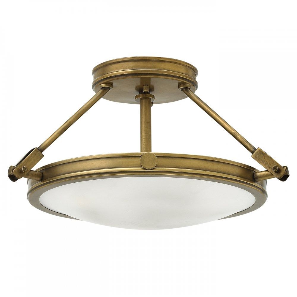 Hinkley HK/COLLIER/SF/S Collier Heritage Brass Small Flush Light