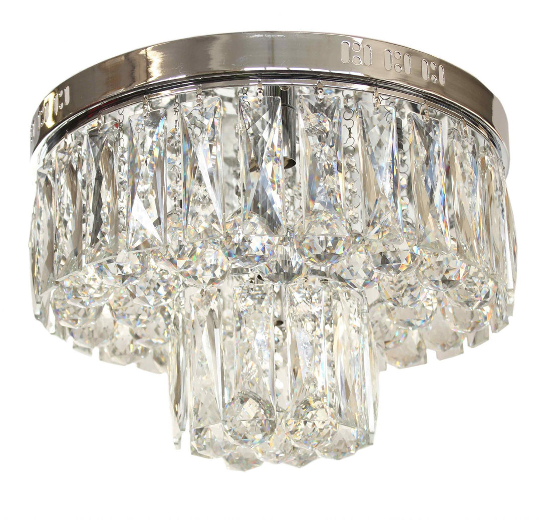 Impex CFH1708/06/CH Lilou 6 Light Dual Mount Flush Ceiling Light Chrome Crystal