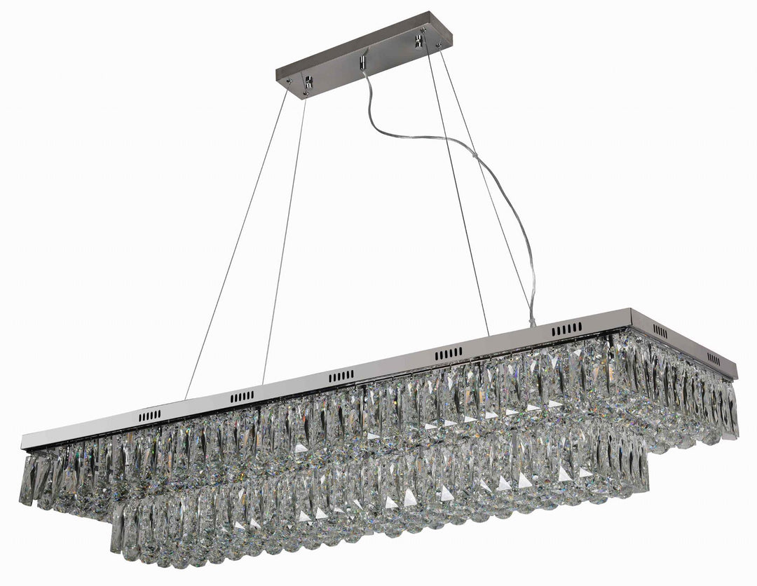 Impex CFH1708/18/CH Lilou 18 Light Flush Ceiling Light Chrome Crystal