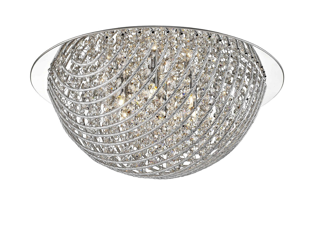 Impex CFH1801/05/PL/CH Millie 5 Light Flush Ceiling Light Chrome Crystal
