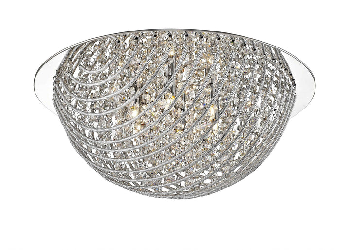 Impex CFH1801/05/PL/CH Millie 5 Light Flush Ceiling Light Chrome Crystal