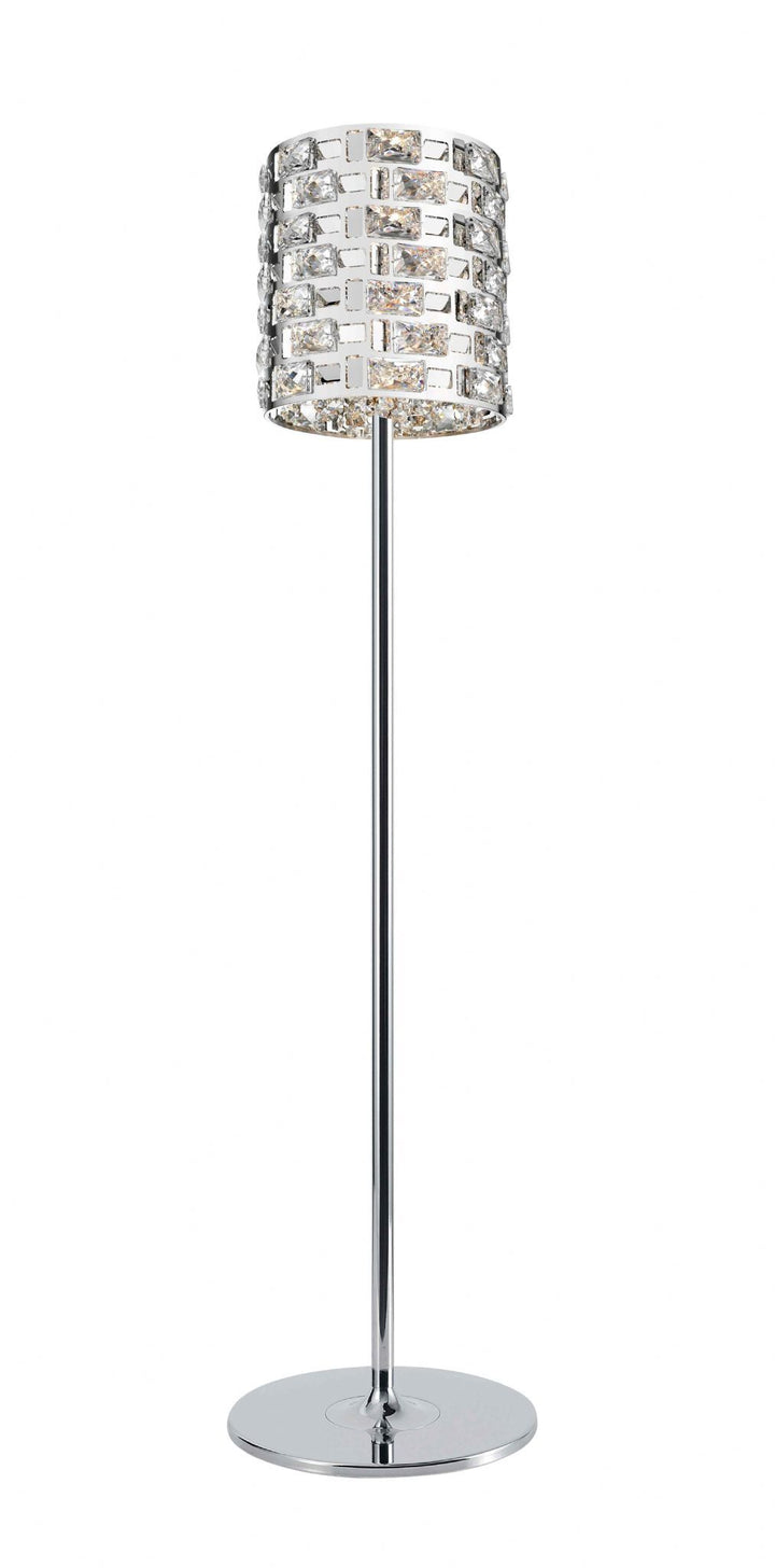 Impex CFH1811/03/FL/CH Lola 3 Light Floor Lamp Chrome Crystal