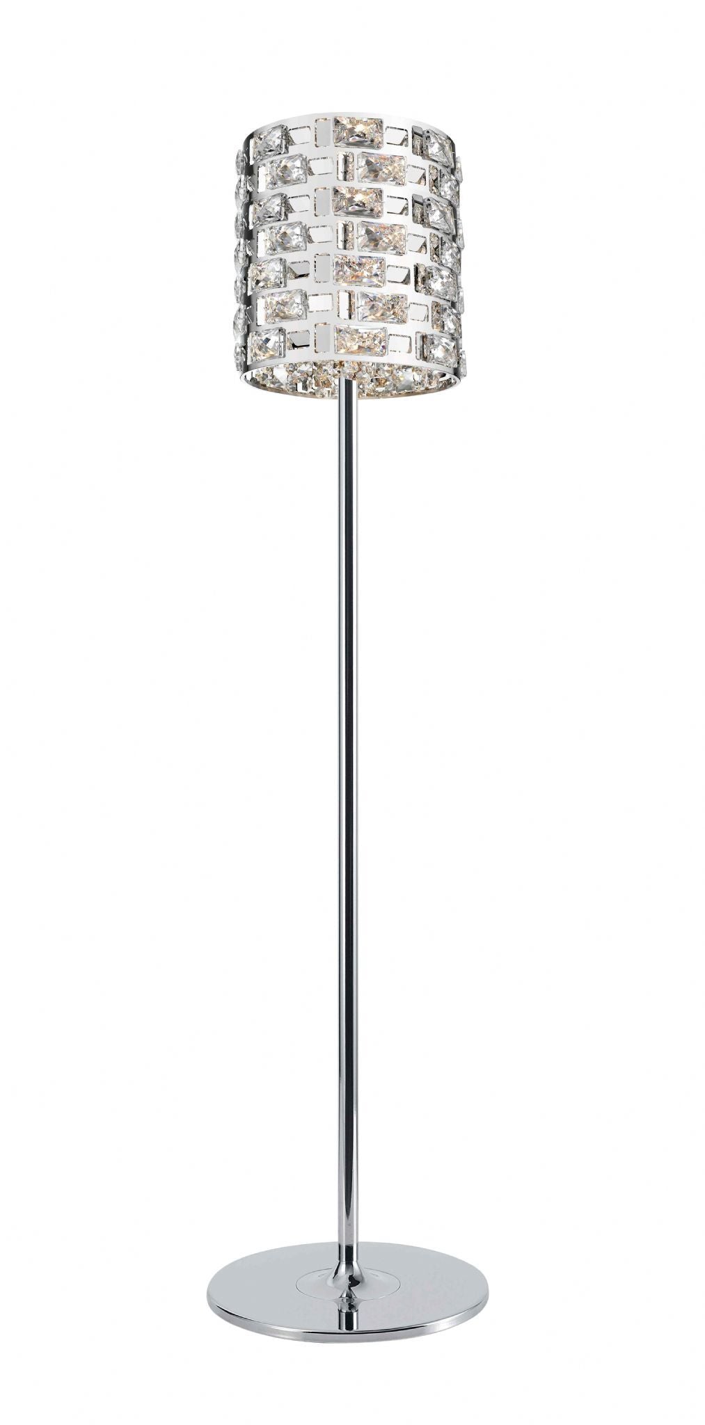 Impex CFH1811/03/FL/CH Lola 3 Light Floor Lamp Chrome Crystal