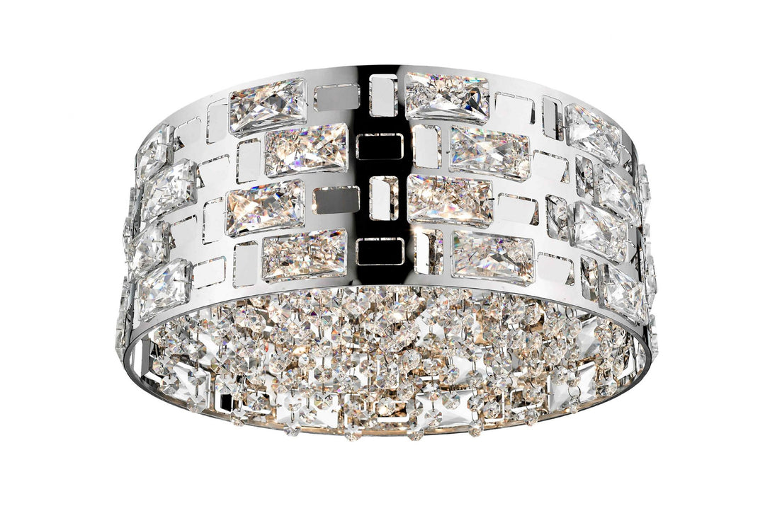 Impex CFH1811/05/PL/CH Lola 5 Light Flush Ceiling Light Chrome Crystal
