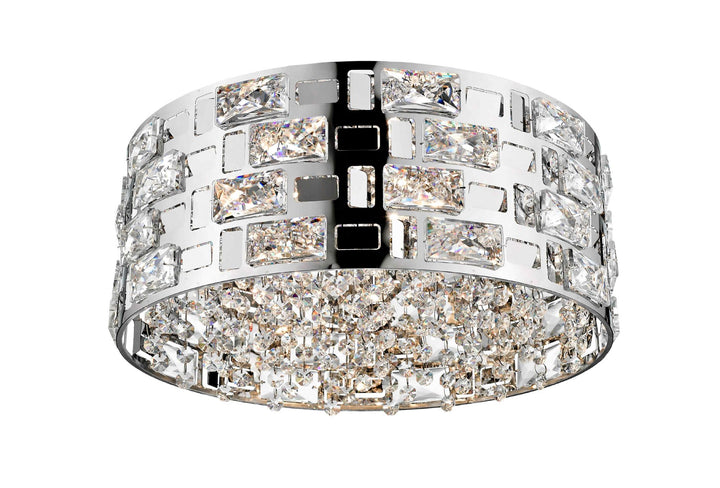Impex CFH1811/05/PL/CH Lola 5 Light Flush Ceiling Light Chrome Crystal