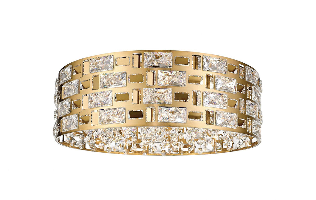 Impex CFH1811/06/PL/G Lola 6 Light Flush Ceiling Light Gold Crystal