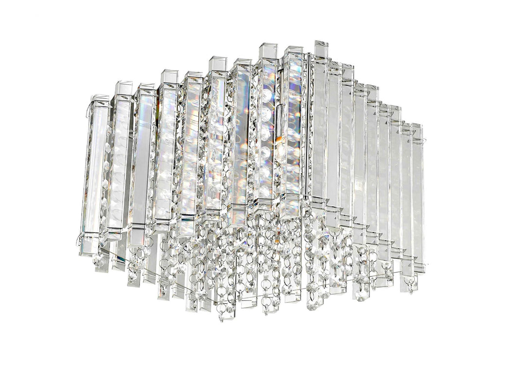 Impex CFH1812/04/S/PL/CH Clara 4 Light Flush Ceiling Light Chrome Crystal