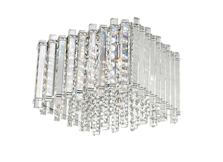 Impex CFH1812/04/S/PL/CH Clara 4 Light Flush Ceiling Light Chrome Crystal