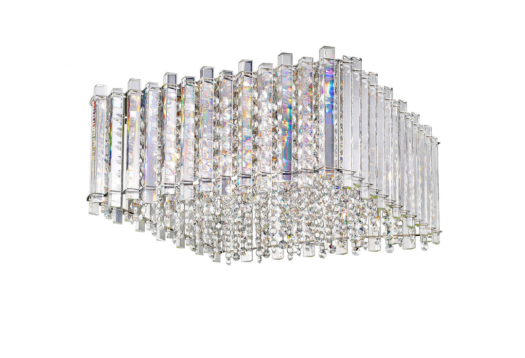Impex CFH1812/05/L/PL/CH Clara 5 Light Flush Ceiling Light Chrome Crystal