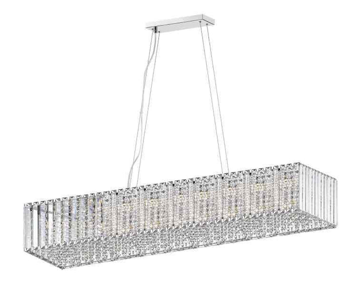 Impex CFH1925/11/OBL/CH Diore 11 Light Oblong Pendant Chrome Crystal
