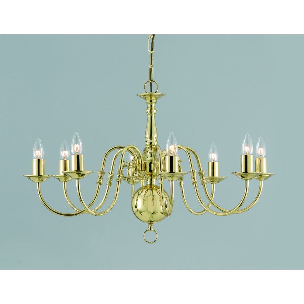 Impex BF00350/08/PB Flemish Chandelier Polished Brass