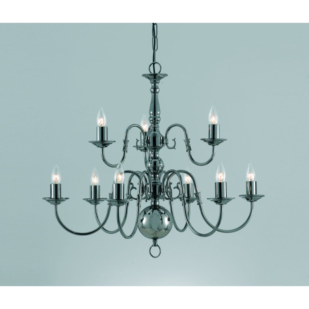 Impex BF00350/6+3/GM Flemish Chandelier Gun Metal