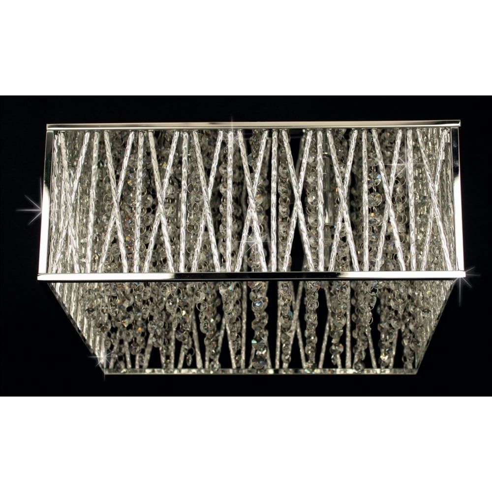 Impex CFH310221/04/PL/CH Melenki Flush Ceiling Light Chrome