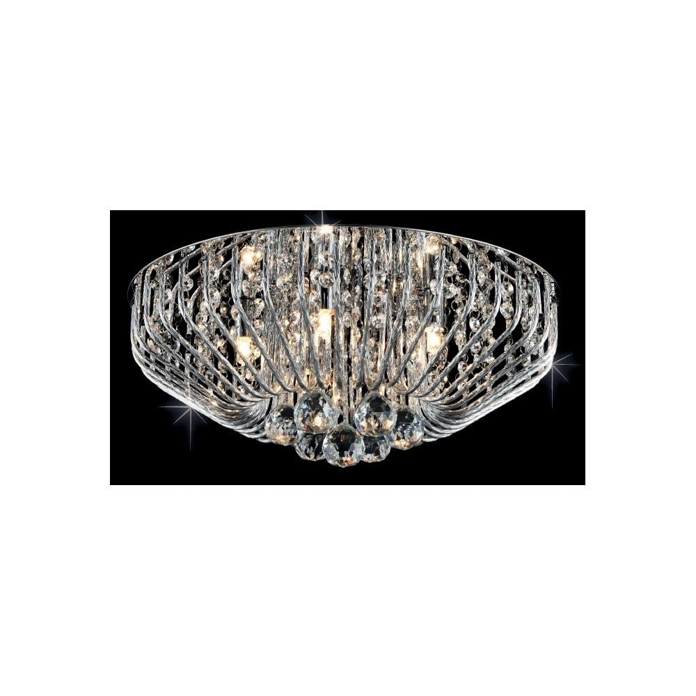 Impex CFH508052/05/PL/CH Carlo 5 Light Crystal Flush Chrome