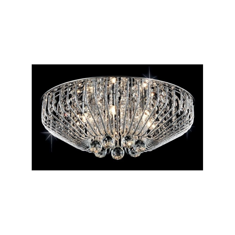 Impex CFH508052/06/PL/CH Carlo 6 Light Crystal Flush Chrome