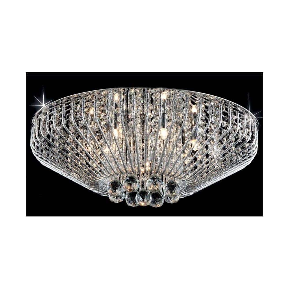 Impex CFH508052/07/PL/CH Carlo 7 Light Crystal Flush Chrome