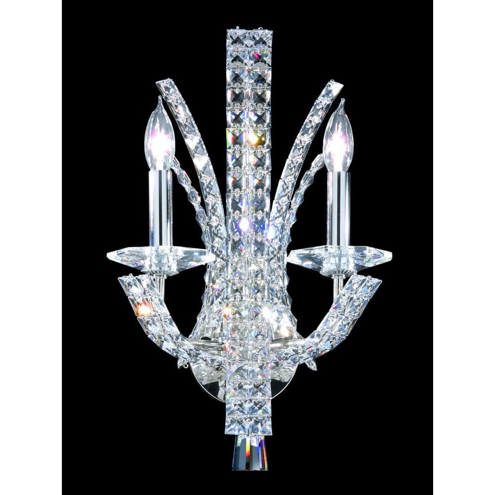 Impex CO012092/02/WB/CH Eclipse 2 Light Wall Light Crystal Chrome
