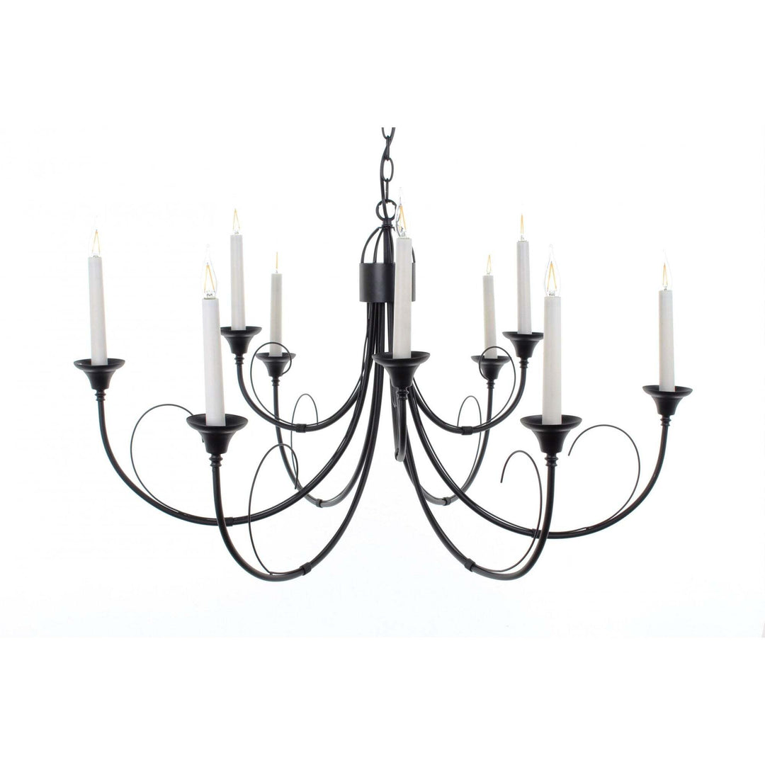 Impex SMRR00119/MBLK Classica Original 9 Light Chandelier Matt Black