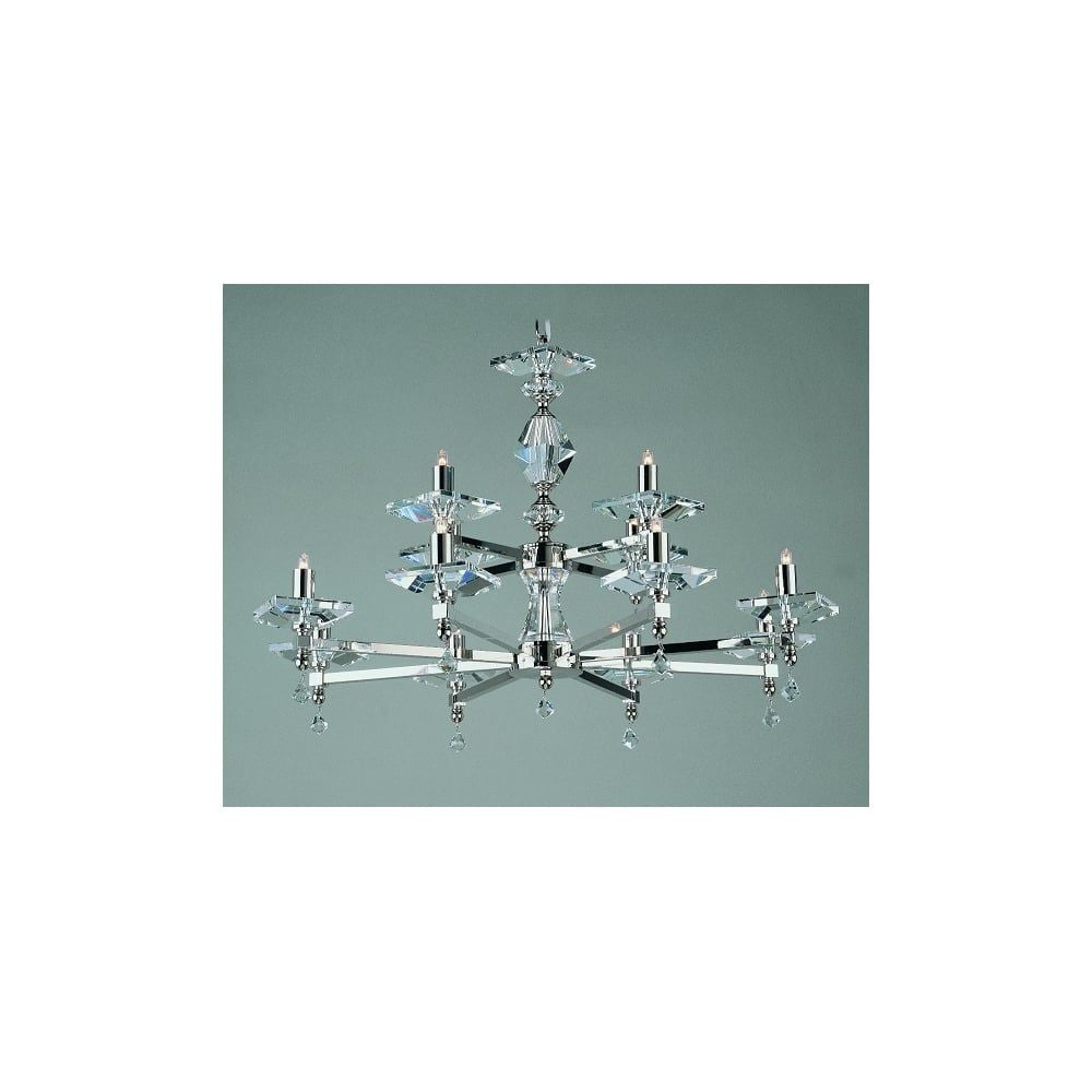 Impex STH04054/8+4/N Capri 12 Light Optic Glass Chandelier