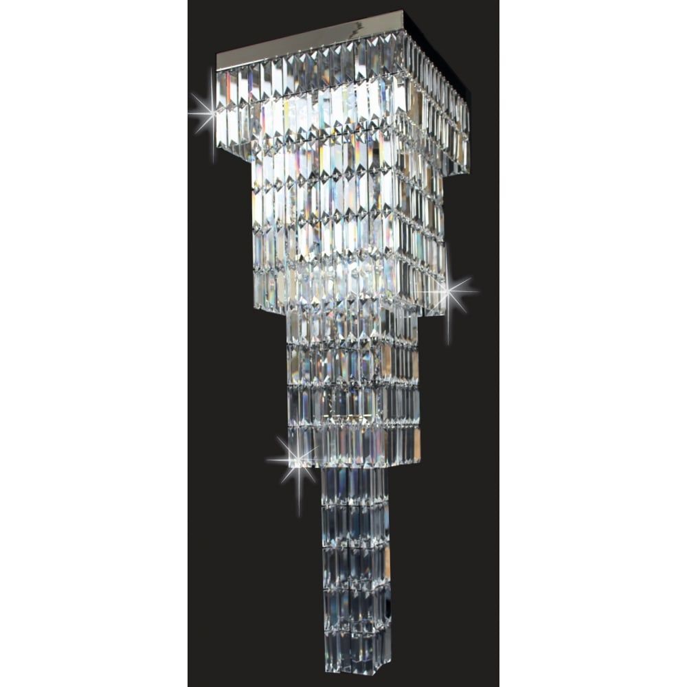 Impex STLED508121/40/04/CH Crystalart Square Crystal Chandelier