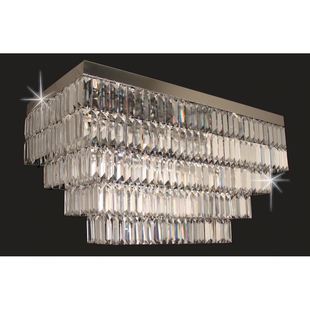 Impex STLED508122/80/06/CH Crystalart Rectangle Crystal Chandelier