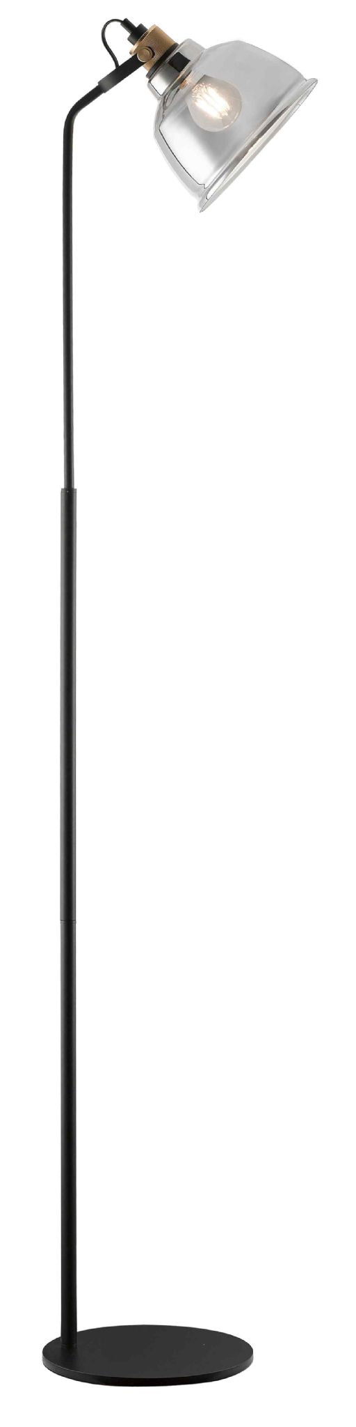 Impex PG1810/01/FL/SMK/BLK Ava 1 Light Floor Lamp Smoke