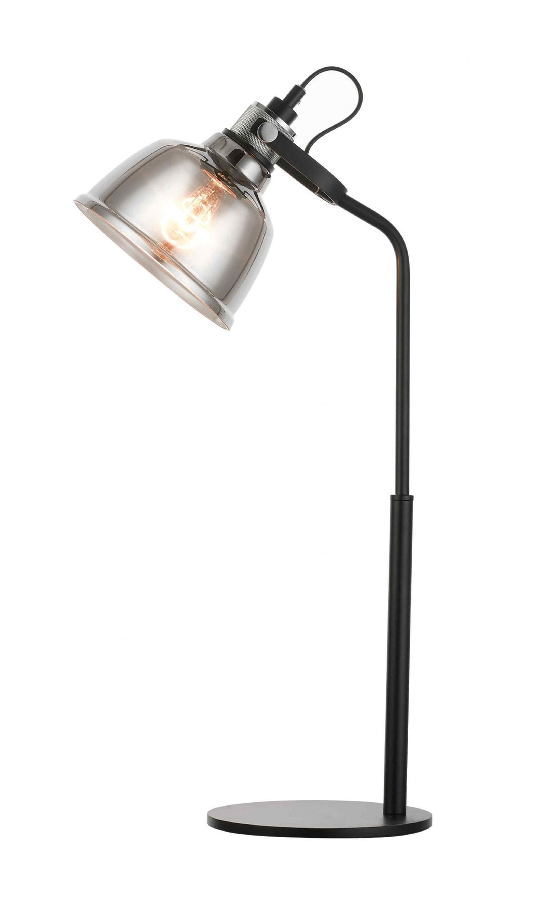 Impex PG1810/01/TL/SMK/BLK Ava 1 Light Table Lamp Smoke Glass Black