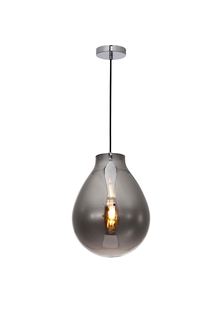 Impex PG2004/01/S/SMK Rio 1 Light Small Pendant Smoke Crystal