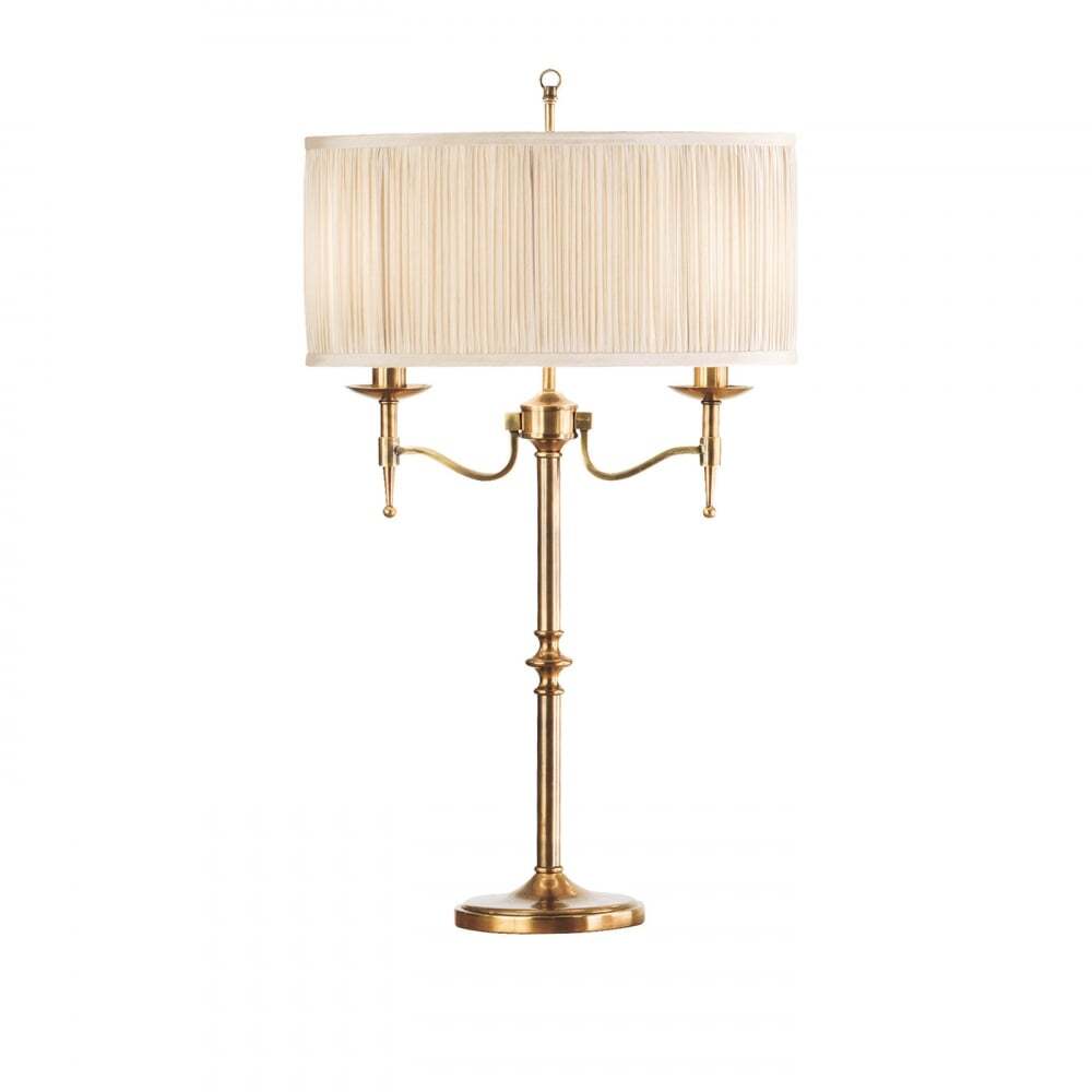 Interiors 1900 63648 Stanford Antique Brass Table Lamp Beige Shade
