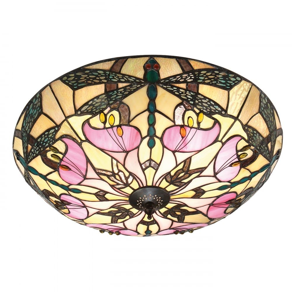 Interiors 1900 63922 Ashton Tiffany Large 2 Light Flush