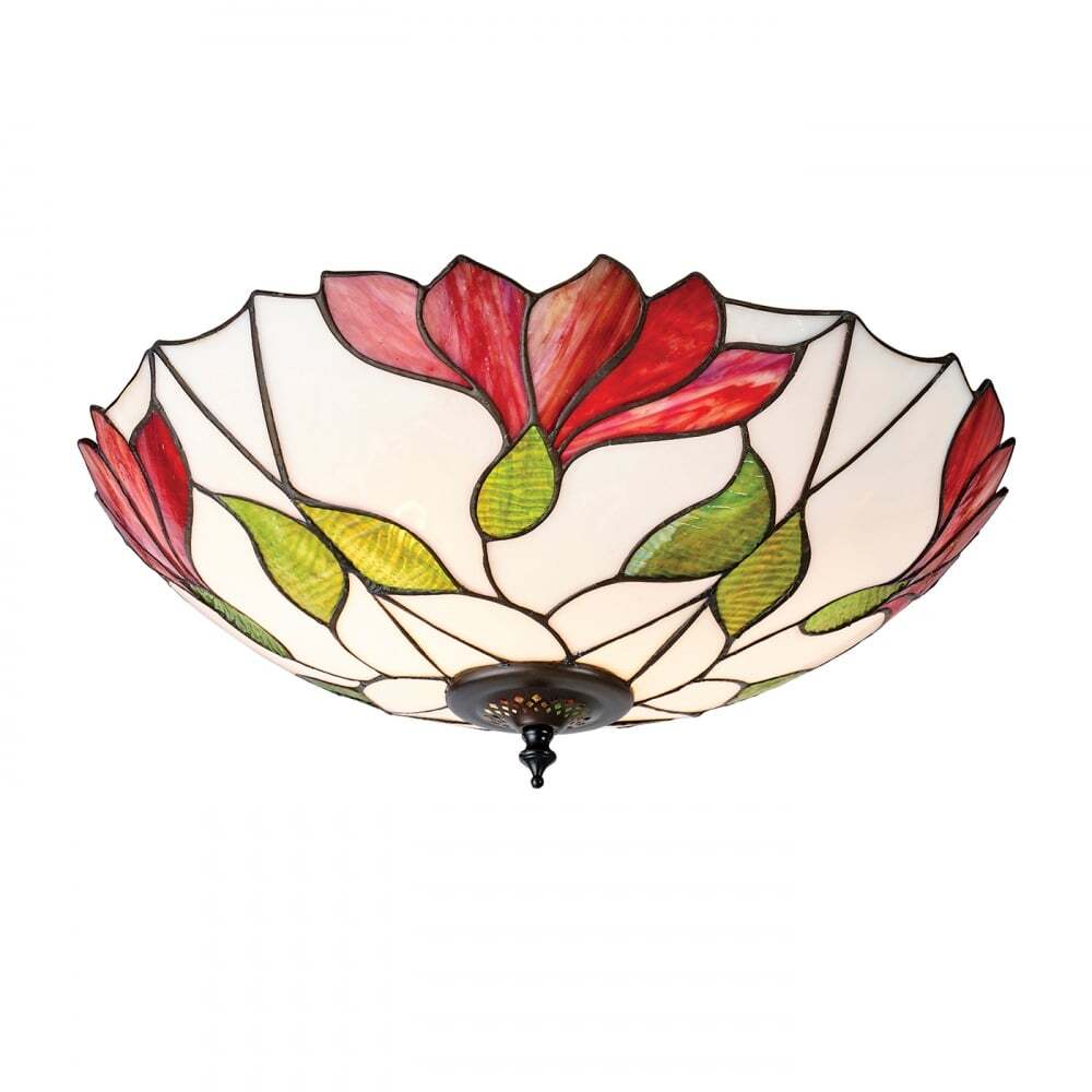 Interiors 1900 63960 Botanica Tiffany Large 2 Light Flush