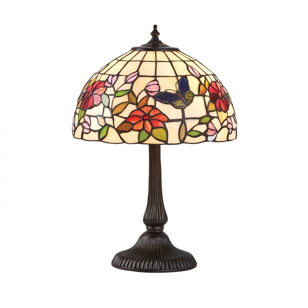 Interiors 1900 63998 Butterfly Tiffany Small Table Lamp